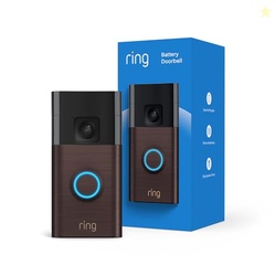 Ring Battery Doorbell | Home or business security with Head-to-Toe Video, Live View with Two-Way Talk, and Motion Detection & Alerts (newest model), Venetian Bronze