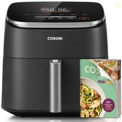 Cosori 9-in-1 TurboBlaze Air Fryer 6 Qt, Premium Ceramic Coating, 90450F, Precise Heating for Even Results, Air Fry, Roast, Bake, Broil, Dry, Frozen, Proof, Reheat, Keep Warm, 120V, Dark Gray