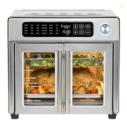 EMERIL LAGASSE EXTRA LARGE FRENCH DOOR AIR FRYER TOASTER OVEN COMBO, 24 COOKING FUNCTIONS AND DIGITAL CONTROLS, 7 ACCESSORIES INCLUDED, STAINLESS STEEL FINISH, 26QT CAPACITY