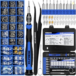 Eyeglass Sunglass Repair Kit,MINGFIX Magnetic Eye Glasses Repairing Tool Kit with Assorted Screws,Nose Pads,Small Screwdriver Bit Set & Tweezer with Mini Travel Case for Glasses,Sunglasses and Others