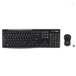 Logitech MK270 Wireless Keyboard and Mouse Combo for Windows, 2.4 GHz, 8 Multimedia Keys, PC, Laptop, Wireless Keyboard Compact Mouse Combo - Black