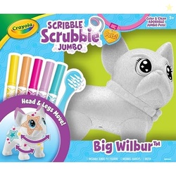 Crayola Scribble Scrubbie Jumbo Pet - Wilbur (6in), Customizable Dog Toy for Kids, Washable Animal Art Kit, Animal Gifts for Girls & Boys