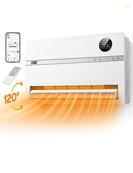 Dreo Smart Wall Heater, Electric Space Heater for Bedroom 1500W, 120 Vertical Oscillation, Adjustable Thermostat, Remote Control, 24H Timer, Easy-Mount Heater for Indoor Use, Works with Alexa, WH719S