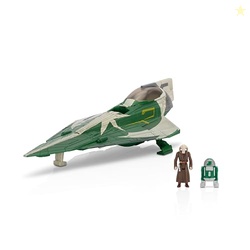 Star Wars Micro Galaxy Squadron Jedi Starfighter Mystery Bundle - 5-Inch Vehicle and 2.5-Inch Vehicle with Micro Figure Accessories