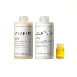 Olaplex Wash and Shine Hair Kit: No. 4, 5, 7, Shampoo & Conditioner Set | Cleanse, Hydrate, & Control Frizz Up to 72 Hours | Bonding Oil for Shine & Protect | For Coily, Curly, Straight, and Wavy
