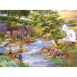 RoseArt - Chris Bigelow - Fishing from The Banks - 1000 Piece Jigsaw Puzzle for Adults