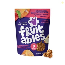 Fruitables Baked Dog Treats, Healthy Pumpkin Treat for Dogs, Low Calorie & Delicious, No Wheat, Corn or Soy, Made in the USA, Pumpkin and Apple Flavor, 7oz