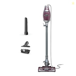 SHARK HV322 ROCKET PET PLUS CORDED STICK VACUUM WITH LED HEADLIGHTS, XL DUST CUP, LIGHTWEIGHT, PERFECT FOR PET HAIR PICKUP, CONVERTS TO A HAND VACUUM, WITH (2) PET ATTACHMENTS, BORDEAUX/SILVER