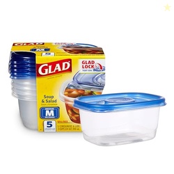 GladWare Soup & Salad Everyday Use, Medium Rectangle Storage, Standard, 24 Oz, 5 Count