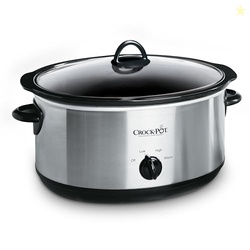 Crock-Pot 7 Quart Oval Manual Slow Cooker, Stainless Steel (SCV700-S-BR), Versatile Cookware for Large Families or Entertaining