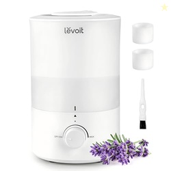 LEVOIT HUMIDIFIERS FOR BEDROOM, QUIET (3L WATER TANK) COOL MIST TOP FILL ESSENTIAL OIL DIFFUSER WITH 25WATT FOR HOME LARGE ROOM, 360 NOZZLE, RAPID ULTRASONIC HUMIDIFICATION FOR BABY NURSERY AND PLANT