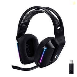 Logitech G733 Lightspeed Wireless Gaming Headset, Suspension Headband, Lightsync RGB, Blue VO!CE Mic, PRO-G Audio  Black, Gaming Headset Wireless, PC, PS5, PS4, Switch Compatible