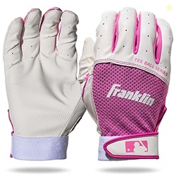 Franklin Sports Youth Teeball Batting Gloves - Youth Flex - Kids Batting Gloves for Teeball, Baseball, Softball - White/Pink - Tee Ball Small