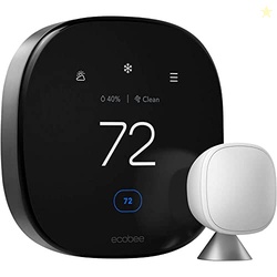 ecobee Smart Thermostat Premium with Smart Sensor and Air Quality Monitor - Programmable Wifi Thermostat - Works with Siri, Alexa, Google Assistant