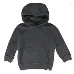 HonestBaby Organic Cotton Lounge Life Comfy Hoodie Sweatshirt, Blackened Pearl, 2T