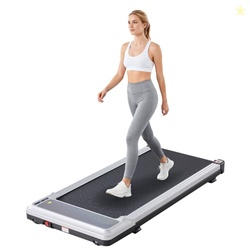 Sweetcrispy Compact Armless Treadmill for Small Spaces, Quiet Under-Desk Walking Pad, Slim & Portable Design for Home Office Workouts, Ideal for Apartments and Work-from-Home Fitness, Silvery