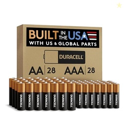 Duracell Coppertop AA + AAA Batteries, 56 Count (Pack of 1), Re-closable Pack for Easy Access and Organized Storage, Contains 28 Double A Batteries and 28 Triple A Batteries