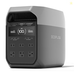 EF ECOFLOW DELTA 3 Portable Power Station, 1024Wh LiFePO4 Battery, Full Charge in 56 Min, 1800W AC/100W USB-C Output, Solar Generator(Solar Panel Optional) for Home Backup Power, Camping & RVs