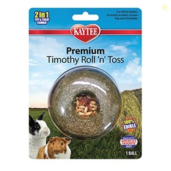 Kaytee Timothy Roll 'n' Toss Toy and Treat for Pet Rabbits, Guinea Pigs, and Chinchillas