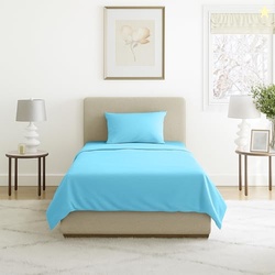 Brushed Microfiber Sheet Set- 3 Piece Bed Linens-Fitted & Flat Sheets, Pillowcase-Wrinkle, Stain & Fade Resistant by Lavish Home (Twin XL, Light Blue)
