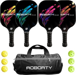 Pickleball Paddles 4 Pack Including Portable Carry Bag AD