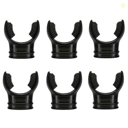 Scuba Choice Diving Regulator Octopus Mouthpieces with Regulator Tie (6-Pcs) Premium PVC, Universal Fit for Standard Regulators | Comfortable Non-Bite Design for Stress-Free Diving  Black