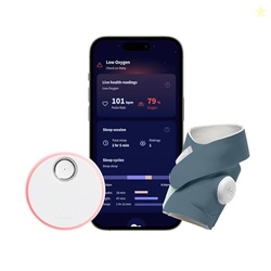 DREAM SOCK  SMART WEARABLE BABY MONITOR, INFANT PULSE OXIMETER TRACKS OXYGEN & HEART RATE | PARENTS RECEIVE ALERTS, SLEEP & HEALTH INSIGHTS VIA APP | BLUE