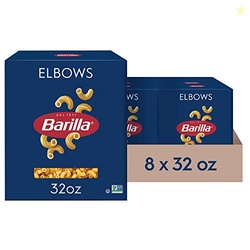 Barilla Elbows Pasta, 32 oz. Box (Pack of 8) - Non-GMO Pasta Made with Durum Wheat Semolina - Kosher Certified Pasta