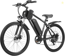 Hoverfly OUREA 26" Electric Bike for Adults, 750W Peak Motor Mountain Ebike, 20MPH Up to 40 Miles, UL2849 Certified, 7-Speed, Removable Battery, Shock Absorber, Fat Tire Commuter E-Bike