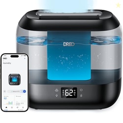 Dreo Smart Humidifiers for Bedroom, Top Fill 4L Supersized Humidifier Large Room with 28 dB, 36H Runtime, Touch/APP/Voice Control, Nightlight, Cool Mist Humidifiers for Baby, Plants, Indoor, Black