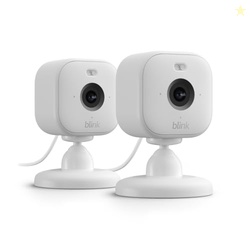 Blink Mini 2  Home Security & Pet Cameras with HD video, color night view, motion detection, two-way audio, and built-in spotlight  2 cameras (White)