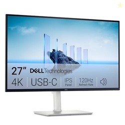 Dell 27 Plus 4K USB-C Monitor - S2725QC - 27-inch 4K (3840 x 2160) 120Hz 16:9 Display, AMD FreeSync Premium, sRGB 99%, Integrated Speakers, 1500:1 Contrast Ratio, Comfortview Plus - Ash White
