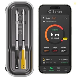 CHEF IQ SENSE [2025 MODEL] | SMART WIRELESS MEAT THERMOMETER | 2 ULTRA-THIN PROBES | WIFI UNLIMITED RANGE | 1000F HEAT SAFE | 5 SENSORS | BBQ, GRILL, OVEN, SMOKER, AIR FRYER | GEN3