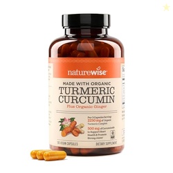 NATUREWISE CURCUMIN TURMERIC 2250MG - 95% CURCUMINOIDS & BIOPERINE BLACK PEPPER EXTRACT FOR ADVANCED ABSORPTION - DAILY JOINT AND IMMUNE HEALTH SUPPORT - VEGAN, NON-GMO, 180 COUNT[60-DAY SUPPLY]