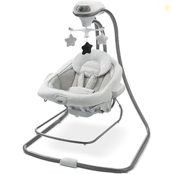 GRACO DUETCONNECT LX PORTABLE BABY SWING AND BOUNCER, MULTI-DIRECTION BABY BOUNCER SEAT, MULTIPLE SWING SPEEDS, REDMOND