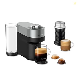 Nespresso Vertuo Pop+ Deluxe Coffee and Espresso Maker by Breville with Milk Frother, Titan