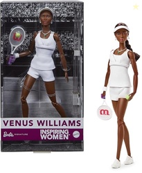 Barbie Inspiring Women Series, Venus Williams Fashion Doll with Signature Tennis Uniform and Racket, Includes Displayable Packaging