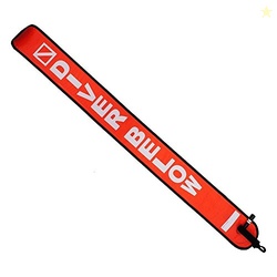 Scuba Choice 4' Surface Marker Buoy Signal Tube, Orange - Durable Nylon TPU, Compact BCD Pocket Fit, Easy Oral Inflator, Diver Below Print, with Plastic Clip for Diving Safety