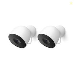 Google Nest Cam Outdoor (Wired, 2nd Gen) - 2 Pack - Security Camera with 2K Video and Gemini, Night Vision, 2-Way Audio - Works with Google Home - 2025 Model - Snow
