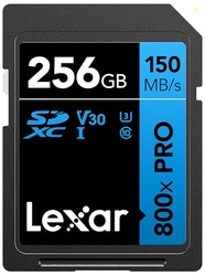 Lexar 256GB High-Performance 800x PRO SD Card, UHS-I, C10, U3, V30, 4K, Up to 150MB/s Read SDXC Memory Card, for Point-and-Shoot & Mid-Range DSLR Cameras, HD Camcorders (LSD0800P256G-BNNNU)