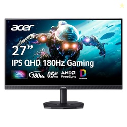 ACER NITRO 27 INCH QHD 2560 X 1440 IPS GAMING MONITOR | AMD FREESYNC | UP TO 180HZ REFRESH | UP TO 0.5MS | DCI-P3 95% | HDR 10 SUPPORT | ONE DISPLAY PORT 1.2 & TWO HDMI 2.0 | KG271U N3BMIIPX