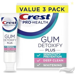 Crest Pro-Health Gum Detoxify Plus Toothpaste 4.5 oz Pack of 3 - Antibacterial Fluoride Toothpaste, Sensitivity Protection, Whitens Teeth, Anticavity, Plaque Control