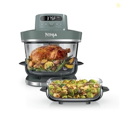 NINJA CRISPI PRO 6-IN-1 GLASS AIR FRYER | 6QT & 2.5QT GLASS CONTAINERS WITH STORAGE LIDS | NON-TOXIC | MEAL PREP, MICROWAVE, FREEZER & DISHWASHER SAFE | AIR FRY, BAKE & MORE | ASH GREY | AS101DG