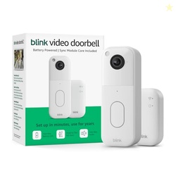 BLINK VIDEO DOORBELL (NEWEST MODEL)  HEAD-TO-TOE HD VIEW, TWO-YEAR BATTERY LIFE, AND SIMPLE SETUP. SYNC MODULE CORE INCLUDED  SYSTEM (WHITE)