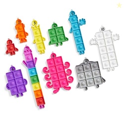hand2mind Numberblocks Sensory Bubble Poppers, Push Pop Fidget Toys, Keychains for Kids, Counting Math Manipulatives, Fine Motor Tools, Calm Down Corner Supplies, Preschool Toys for Classroom