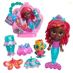 Just Play Disney Junior Pop Tails Ariel 7-inch Doll and Accessories, 9-Pieces, Kids Toys for Ages 3 Up
