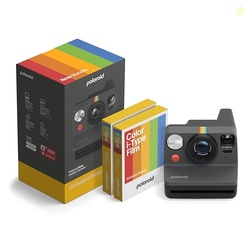 Polaroid Now 3rd Generation I-Type Instant Camera + Film Bundle - Now Black Camera + 16 Color Photos (6560)