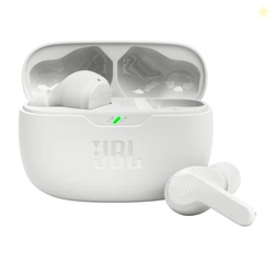 JBL VIBE BEAM - TRUE WIRELESS JBL DEEP BASS SOUND EARBUDS, BLUETOOTH 5.2, WATER & DUST RESISTANT, HANDS-FREE CALL WITH VOICEAWARE, UP TO 32 HOURS OF BATTERY LIFE (WHITE)