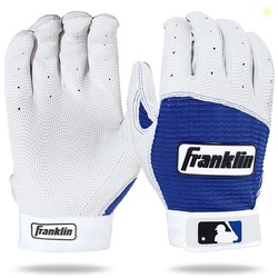 Franklin Sports MLB Baseball Batting Gloves - Pro Classic Batting Gloves for Baseball + Softball - Adult Men's + Youth Pairs - Pearl/Royal - Adult Small