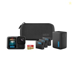 GOPRO HERO13 BLACK EXTENDED POWER BUNDLE - INCLUDES DUAL BATTERY CHARGER, 3 ENDURO BATTERIES, 64GB SANDISK MICROSD CARD, CAMERA CASE